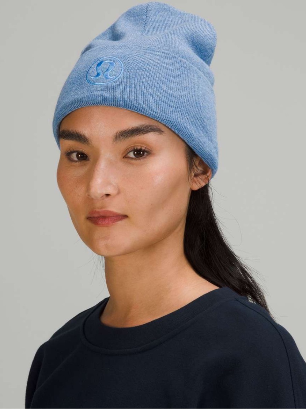 lululemon athletica Light Blue Knit Beanie with Embroidered Logo